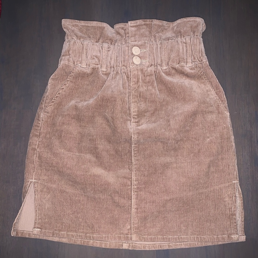 Corduroy Mini Skirt with Pockets